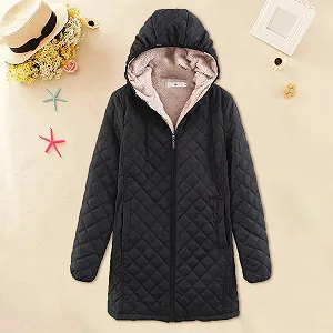 Женская куртка SRZYMJ с капюшоном на молнии synthetic.ua - Фото 1