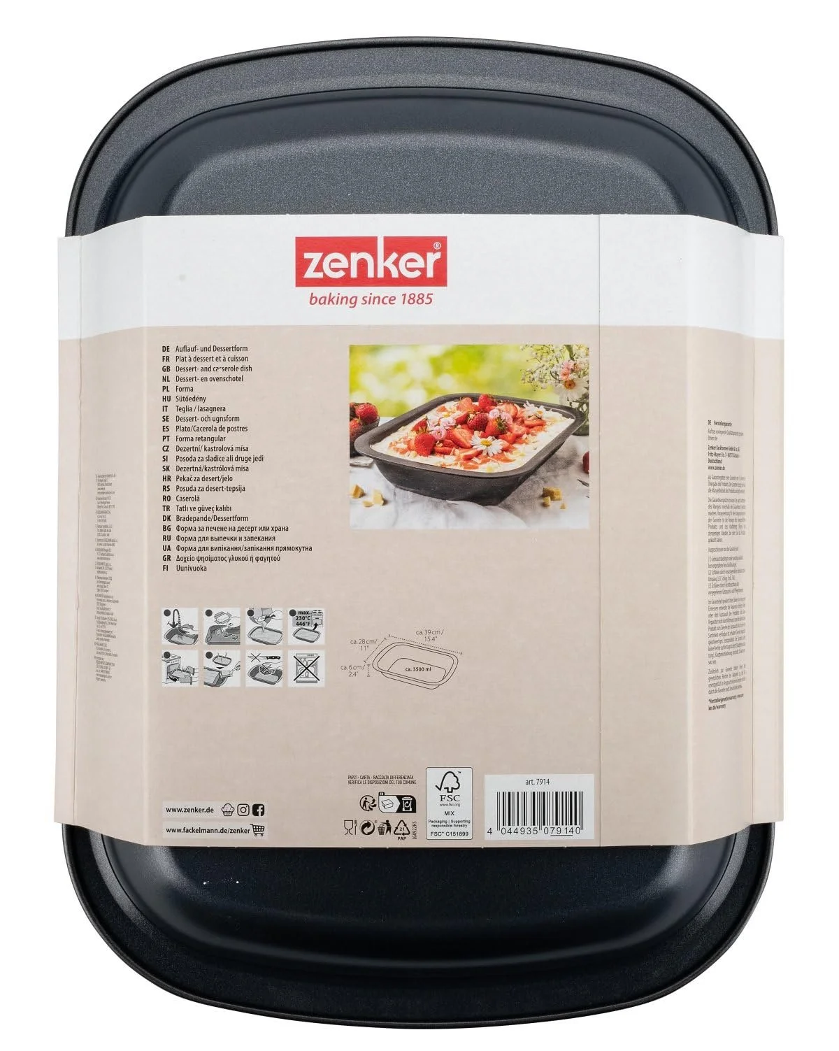 Форма для запікання Zenker Special-Cooking 39 x 29 x 6,5 см сталева антипригарна, фото №5