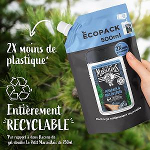 Гель для душа (сменный блок) Le Petit Marseillais Men Minerals & Cedar Wood 4-в-1 500 мл synthetic.ua - Фото 1