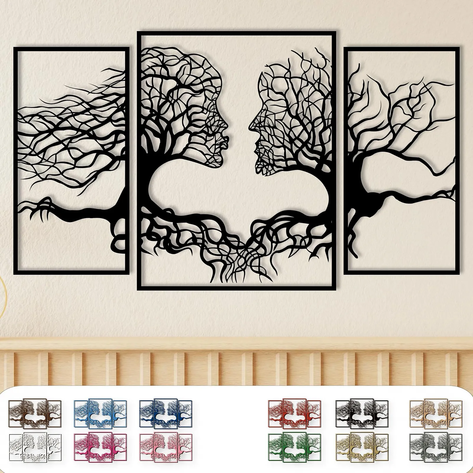 Наклейка на стену деревянная Tree Love Deep Rooted 3 шт. 12 цветов, фото №2 Наклейка на стену деревянная Tree Love Deep Rooted 3 шт. 12 цветов, фото №2