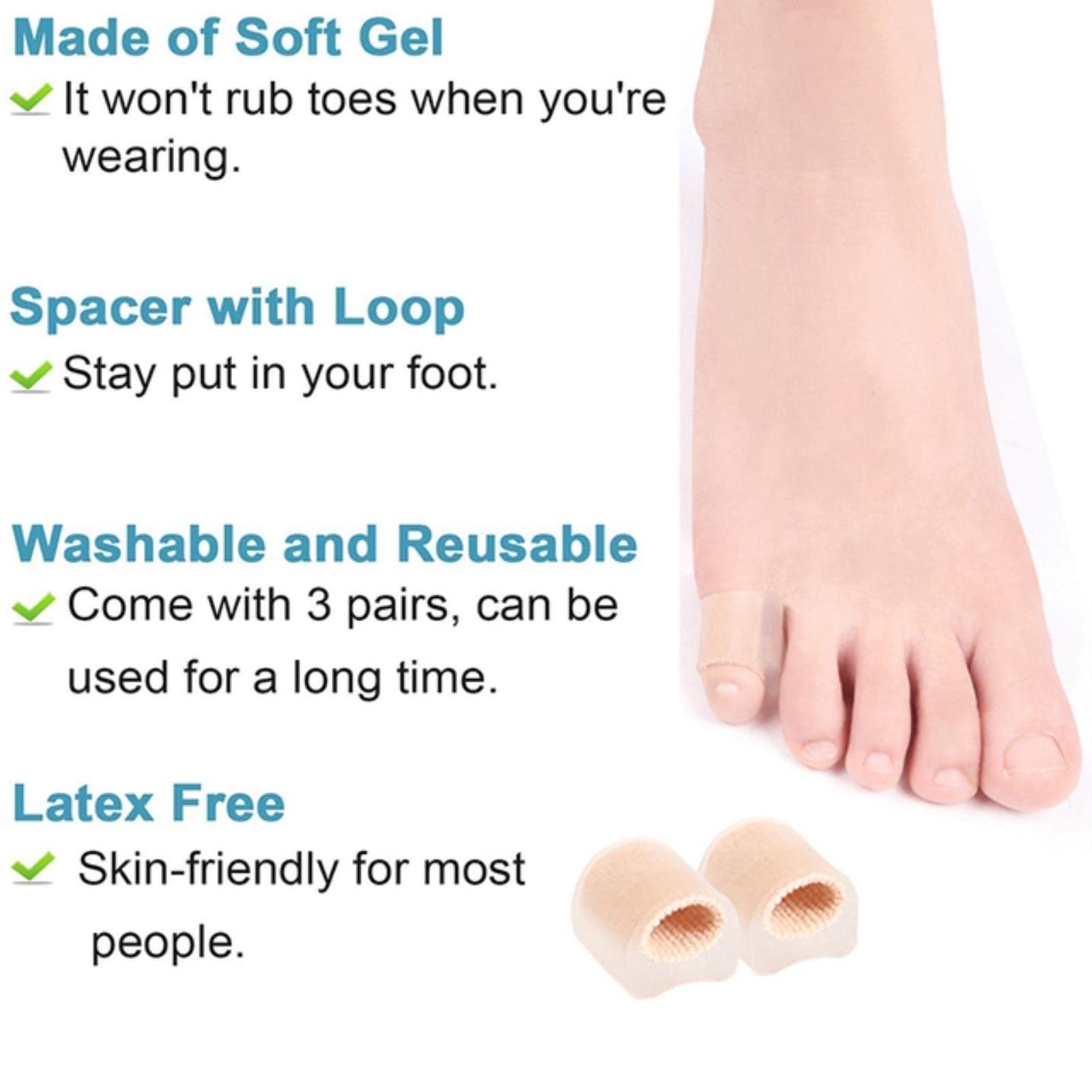 Роздільник для пальців ніг Коректор великого пальця стопи, фото №2