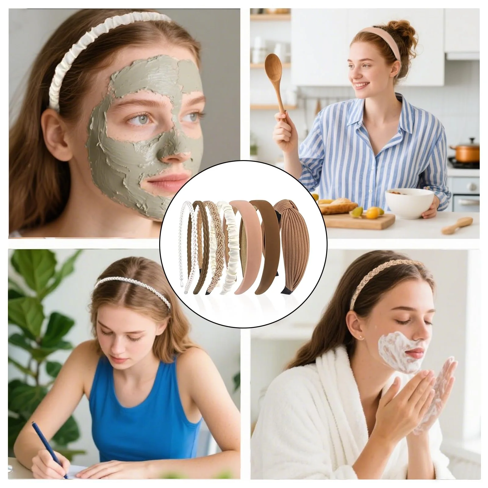 Набір жіночих обручів на голову 7 штук, фото №4