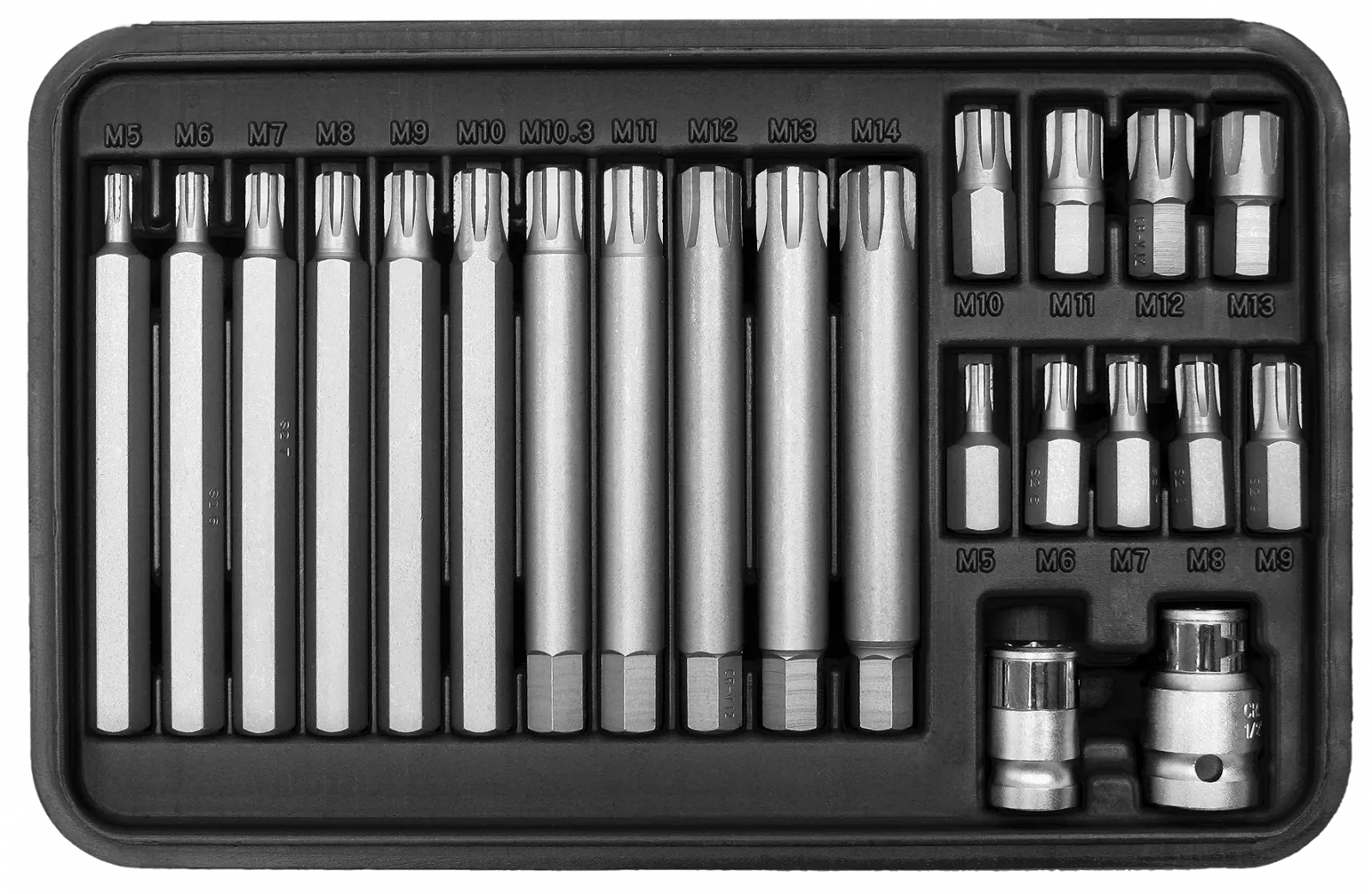 Набор бит SW-STAHL 04425L, 3/8", RB-профиль, 5-14, 22 предмета, фото №1