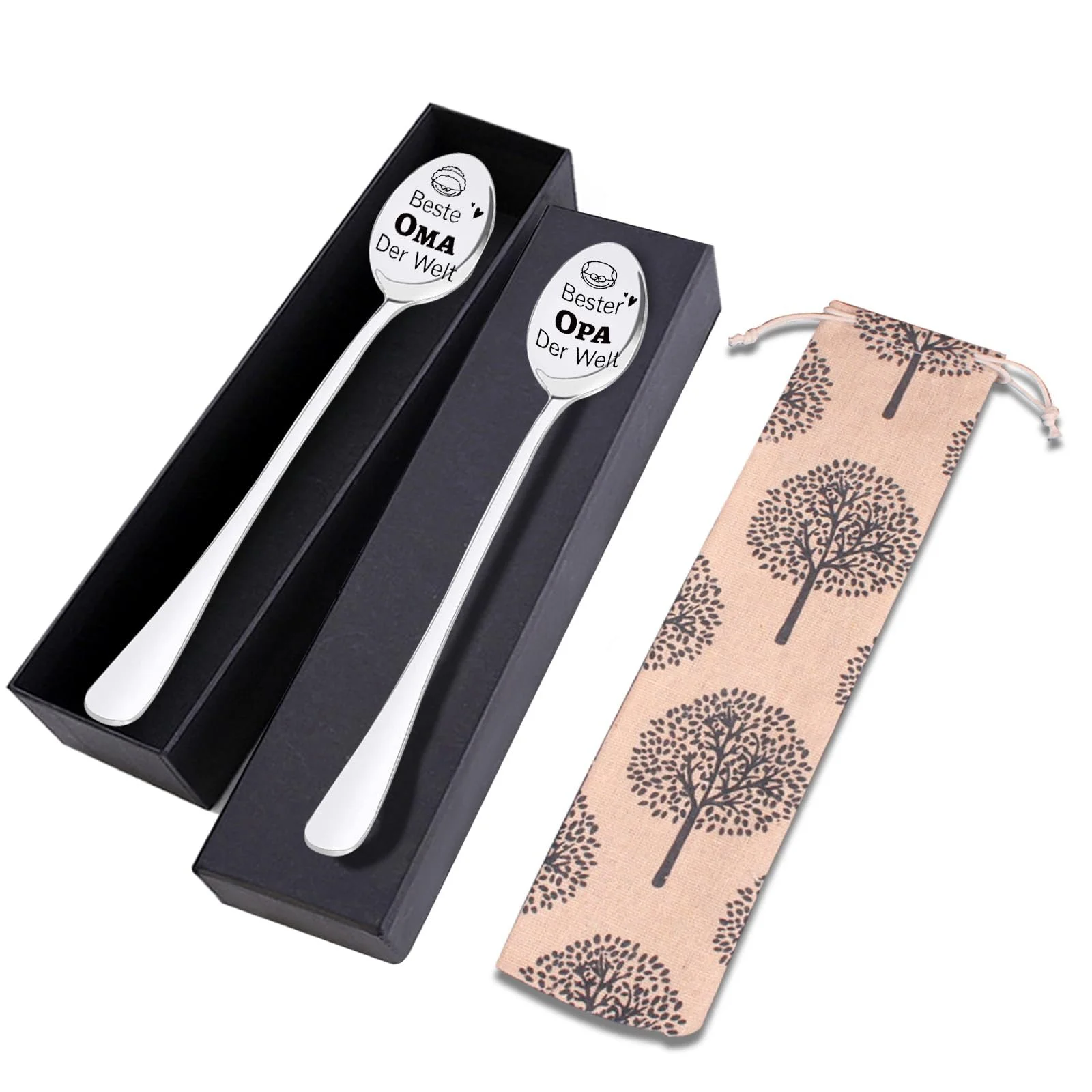 Ложка для кави Grandparents Beste Oma und Opa Der Welt, нержавіюча сталь, фото №1 Ложка для кави Grandparents Beste Oma und Opa Der Welt, нержавіюча сталь, фото №1