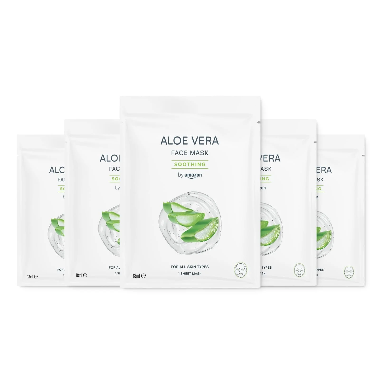 Маска для обличчя by Amazon Aloe Vera заспокійлива 18 мл, 5 шт, фото №1