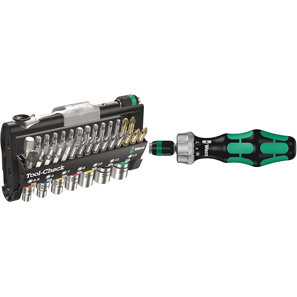 Інструмент Wera Tool-Check 1 SB Компактний набір 38 частин & тріскачка-викрутка 816 RA 1/4 дюйма x 142.0 мм, фото №1 Інструмент Wera Tool-Check 1 SB Компактний набір 38 частин & тріскачка-викрутка 816 RA 1/4 дюйма x 142.0 мм, фото №1