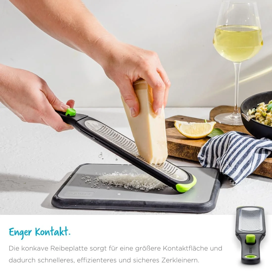 Терка Dreamfarm OZEST Self-Cleaning, 32 см, нержавіюча сталь, з функцією самоочищення, лезо з нержавіючої сталі, фото №6