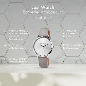 Женские часы Just Watch Ella JW10093, аналоговые, кварцевые, элегантные, кожаный ремешок, застежка-пряжка synthetic.ua - Фото 1