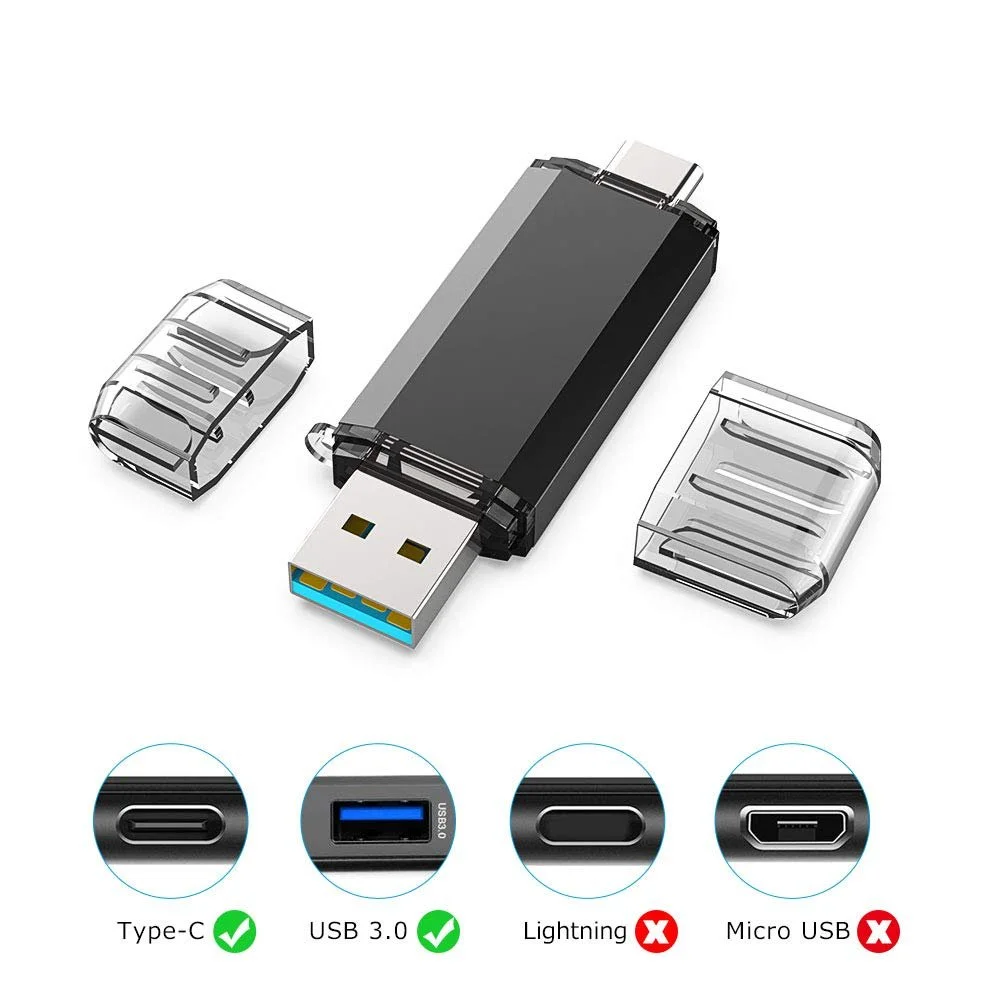 USB-флеш-накопитель KEXIN 128 ГБ USB 3.0 Type-C USB-A 110 МБ/с, фото №2
