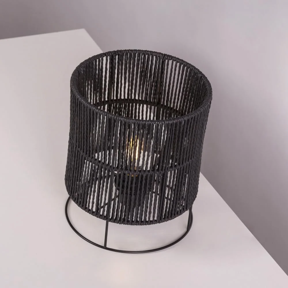 Настільна лампа GREENICE Bayamo сталева чорна E27 IP27, фото №4