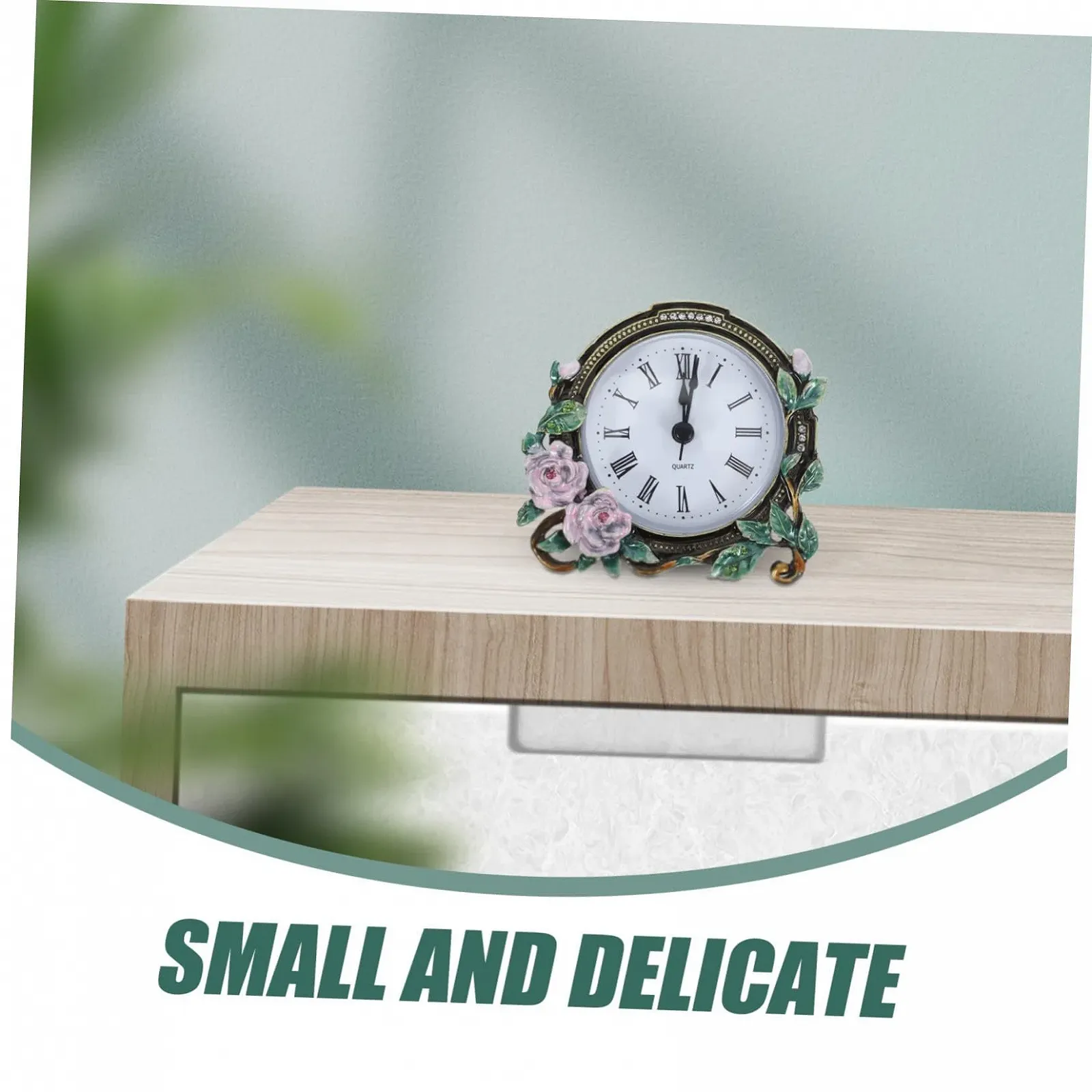 Настольные часы MUCKLILY Mini, винтажный ретро стиль, бесшумные, декоративные, маленькие для гостиной, офиса и спальни, классический дизайн, вечный аксессуар для дома, фото №8