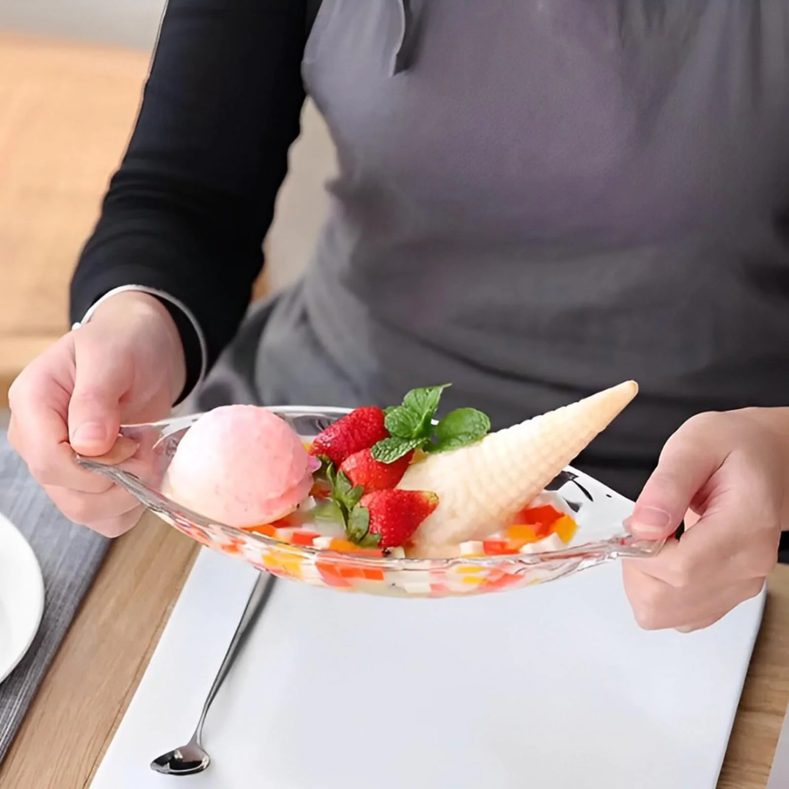 Миска для десертов LDXDRU Banana Split, для мороженого, для трайфла, прозрачная, 6 штук, фото №6 Миска для десертов LDXDRU Banana Split, для мороженого, для трайфла, прозрачная, 6 штук, фото №6