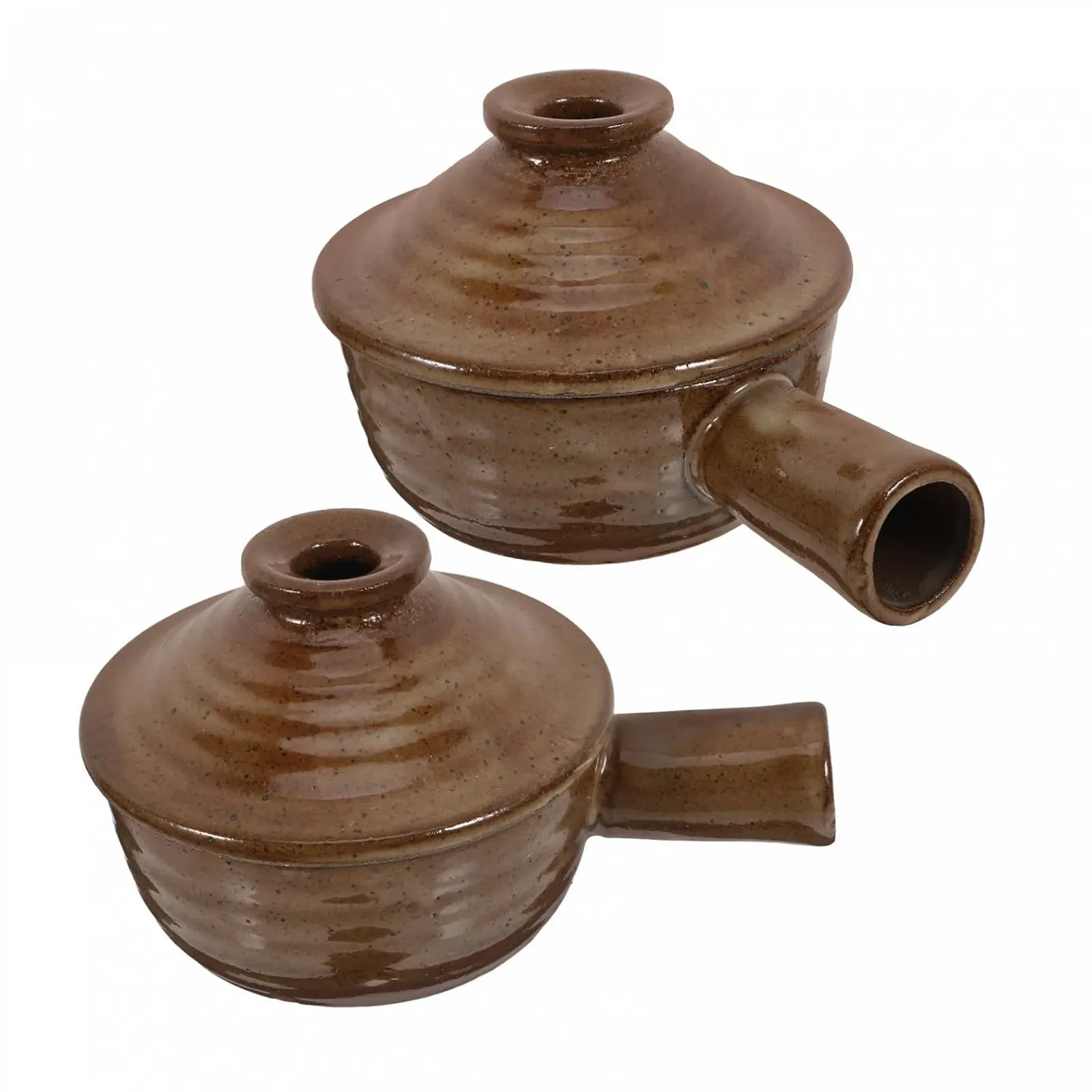 Набір ковшів VALICLUD 2 шт. керамічні теракотові з кришкою та ручкою для мікрохвильової печі, фото №1