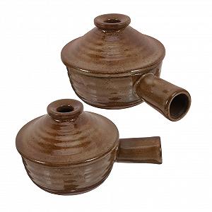 Набір ковшів VALICLUD 2 шт. керамічні теракотові з кришкою та ручкою для мікрохвильової печі - Фото 1