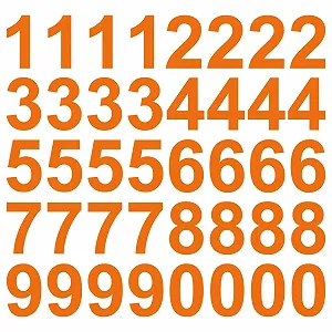 Настенные наклейки kleb-Drauf Цифры 10 см 40 штук Оранжевый Матовый - Фото 1