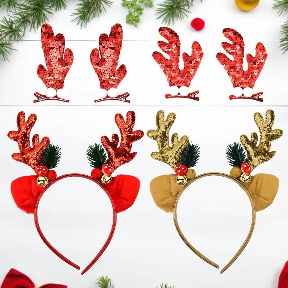 Набір із 2 блискучих різдвяних обручів для волосся, фото №8