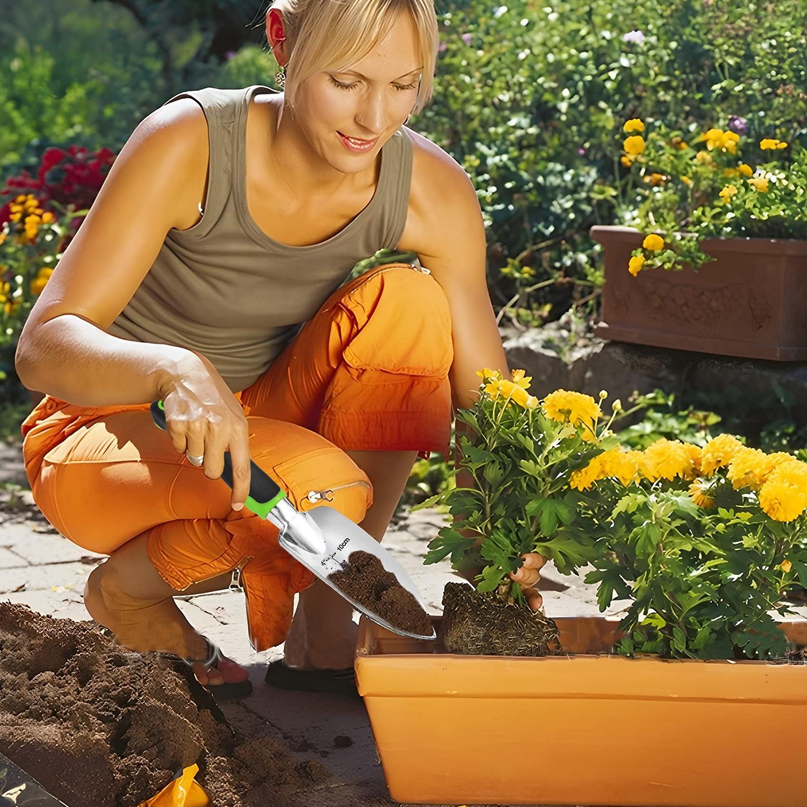Лопата совковая садовый с измерительной шкалой и эргономичной ручкой, фото №6