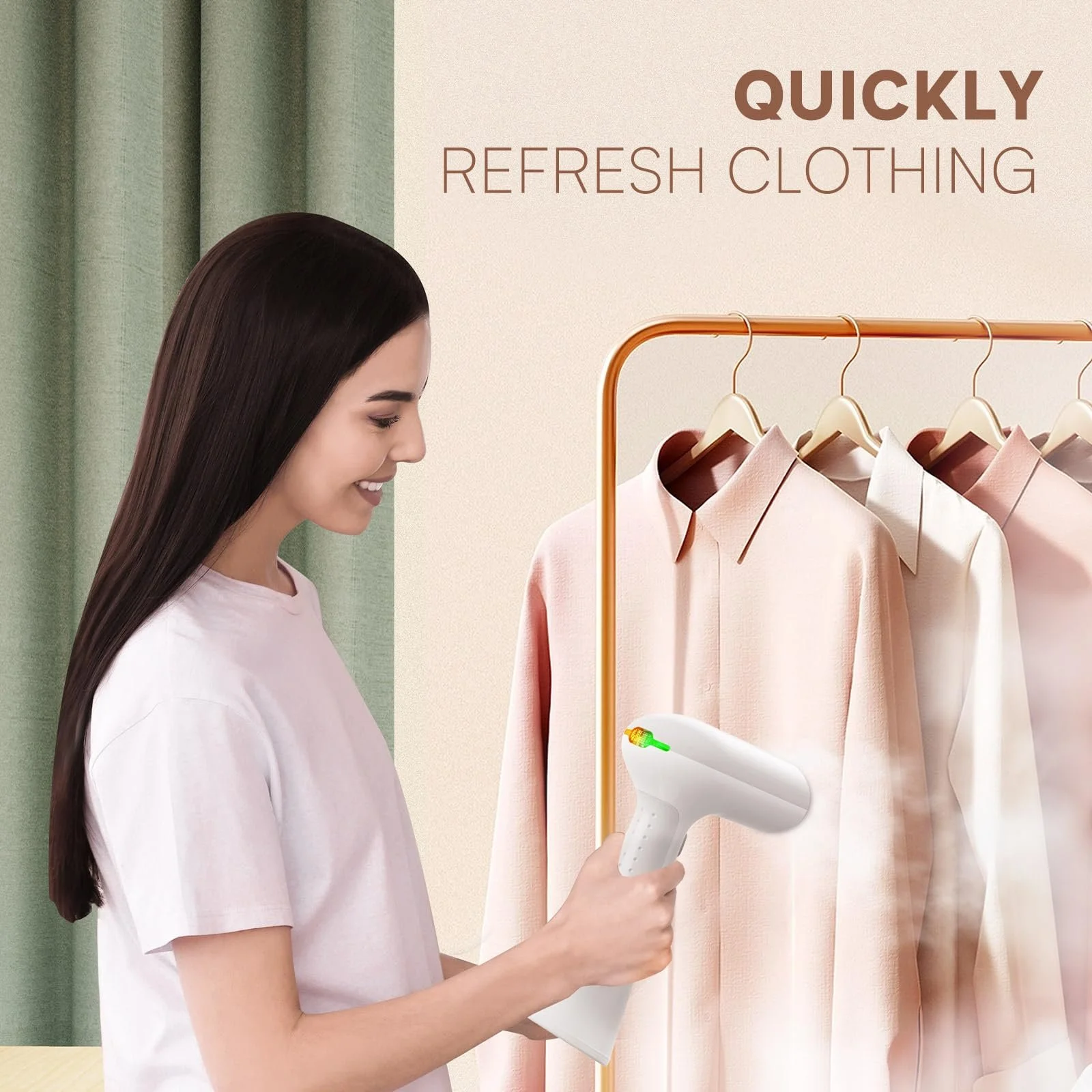 Дорожный отпариватель OLAYMEY 30 г/мин 220 мл 20 с нагрев 2 м кабель, фото №5