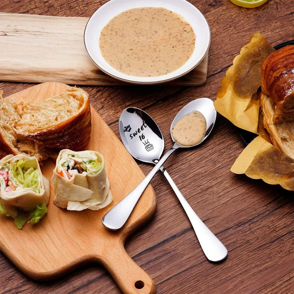 Ложка з гравіюванням на 16-річчя Модель "Sweet 16" Сріблястий, фото №4 Ложка з гравіюванням на 16-річчя Модель "Sweet 16" Сріблястий, фото №4