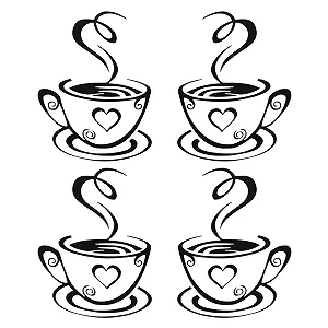 Наклейки на стіну Coffee Cup 2 пари DIY - Фото 1