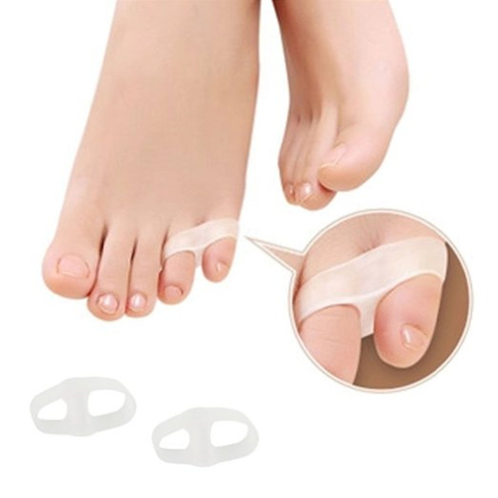 М'який силіконовий ортез для мізинця з 2 отворами, випрямляч для кісточки, 1 пара, фото №4