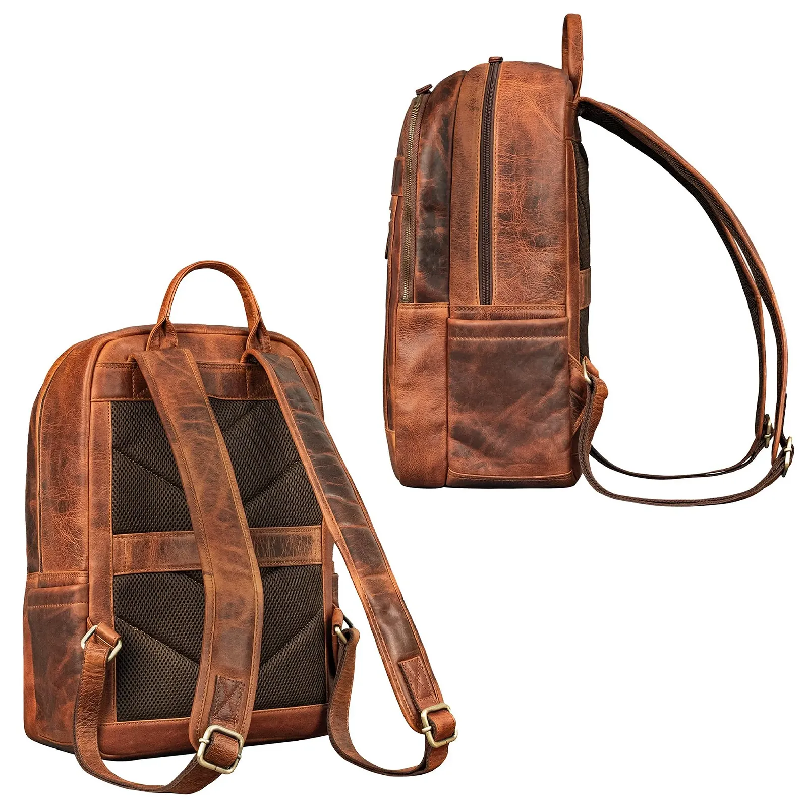 Рюкзак для ноутбука STILORD Jamal 16 дюймів шкіряний Kara - Cognac, фото №6 Рюкзак для ноутбука STILORD Jamal 16 дюймів шкіряний Kara - Cognac, фото №6