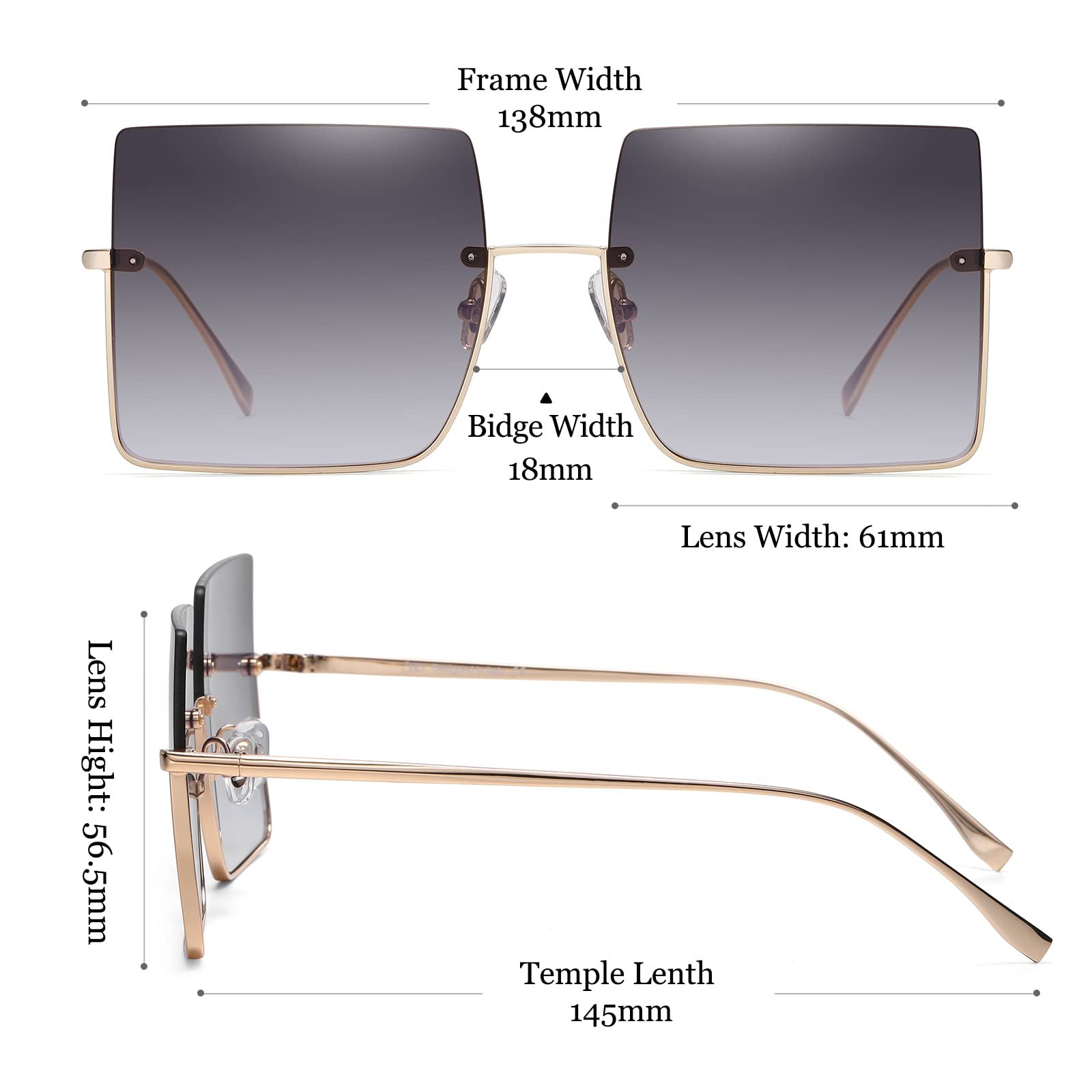 Солнцезащитные квадратные очки SHES SH3103, фото №2