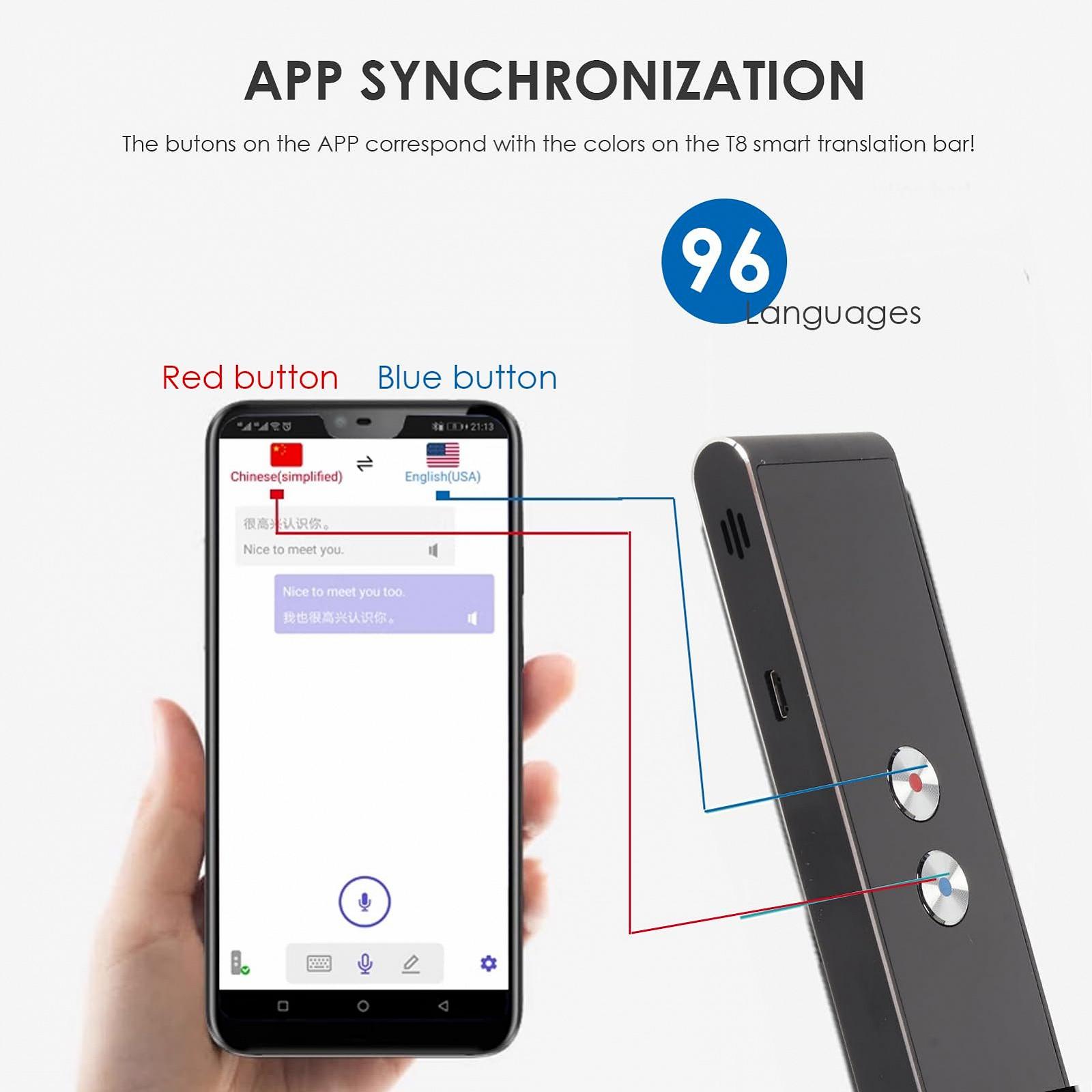 Пристрій для голосового перекладу Bluetooth, Портативний миттєвий двосторонній, фото №3