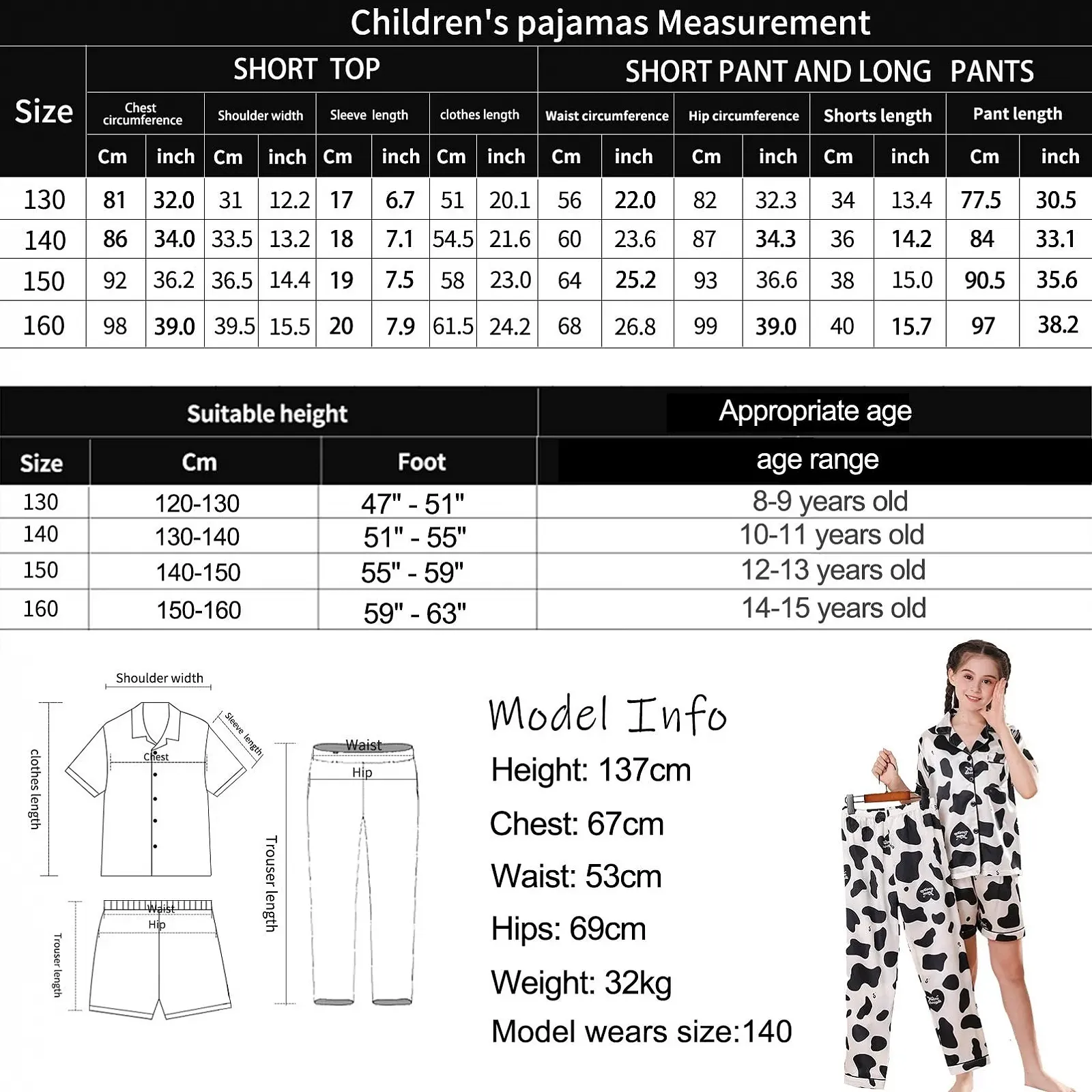 Комплект пижамный RuanMM из 3 предметов Мягкий атласный для девочек, фото №4 Комплект пижамный RuanMM из 3 предметов Мягкий атласный для девочек, фото №4