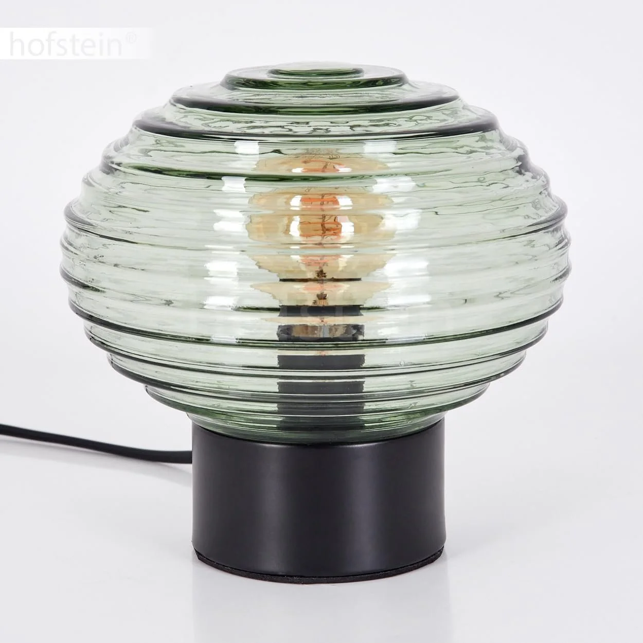 Настільна лампа Gualtar метал/скло Ø15,5 см 1 x E14 чорна/зелена, фото №9