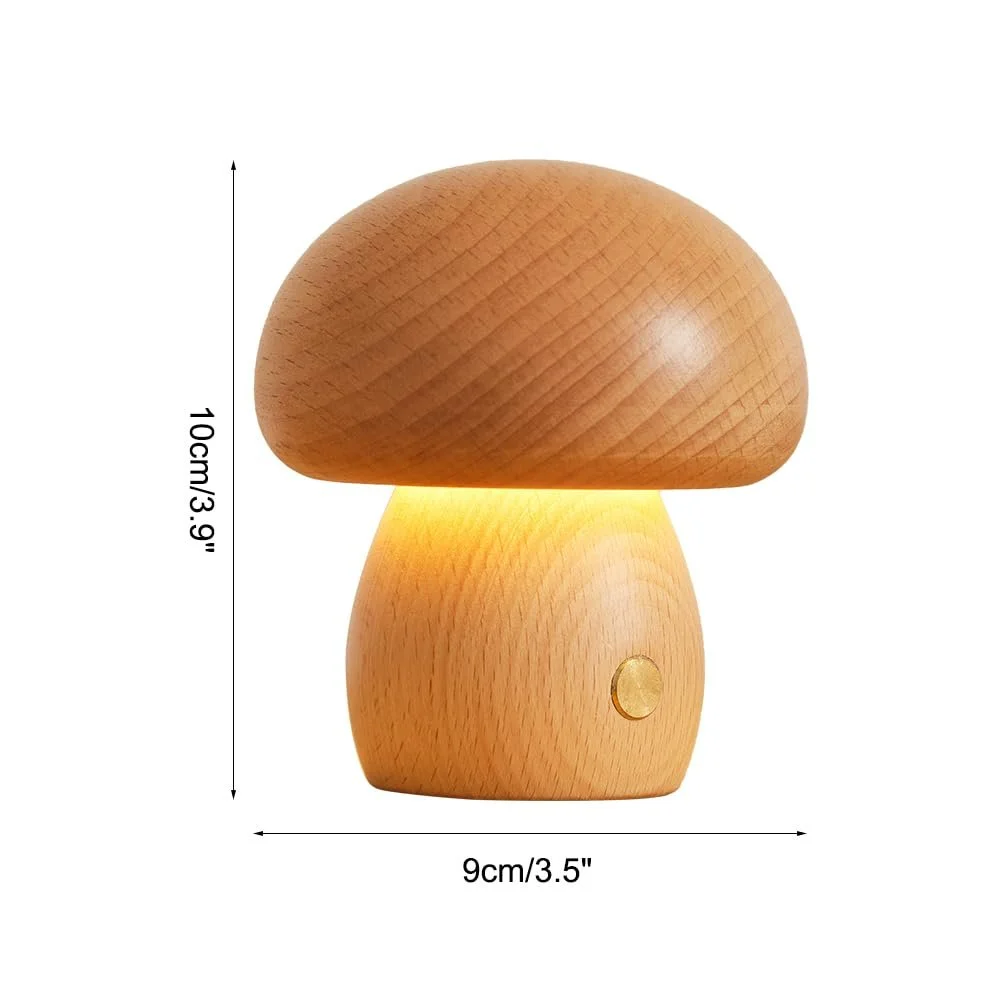 Нічний світильник настільна лампа MiOYOOW Wooden Mushroom сенсорна з регулюванням яскравості зі знімною головкою 360°, фото №2