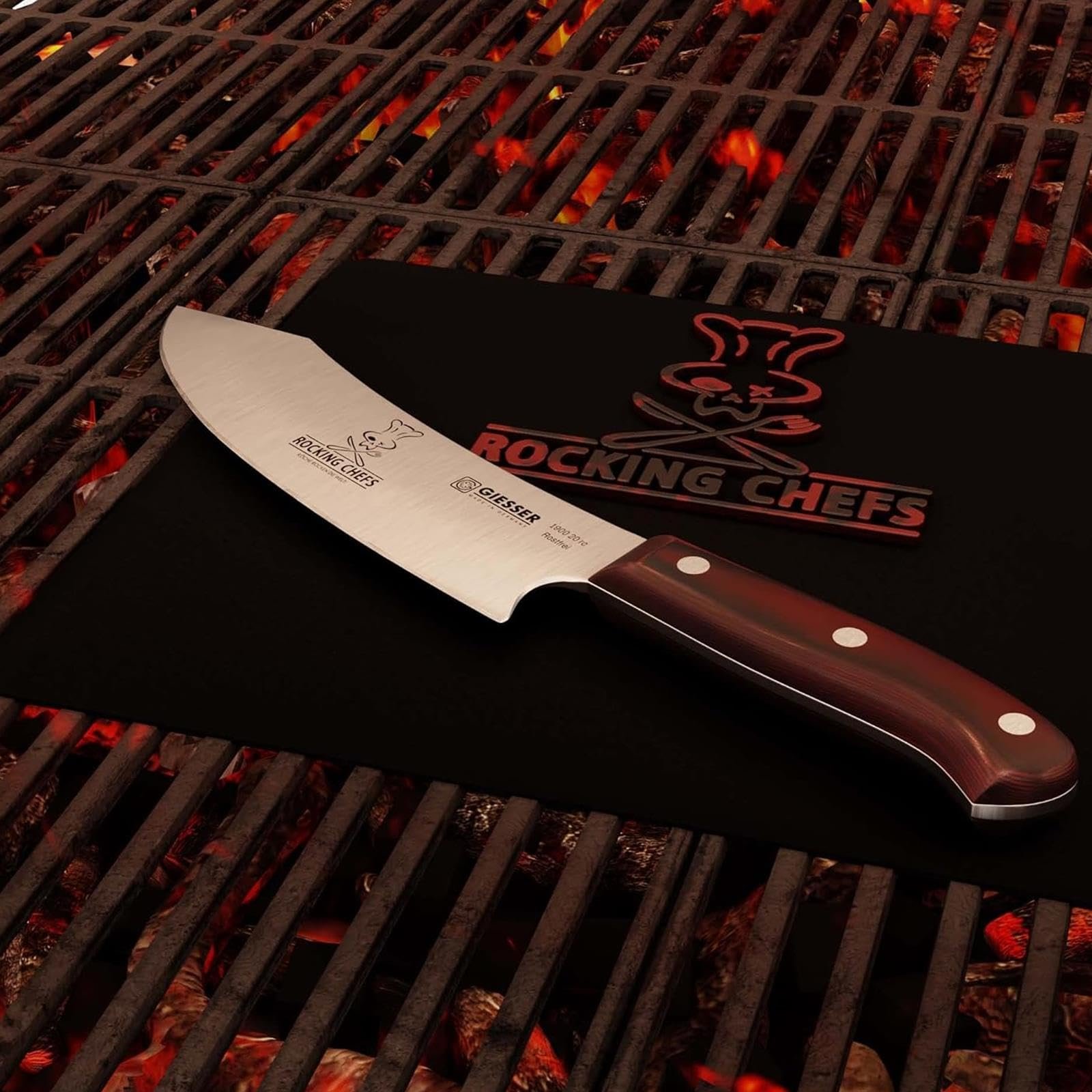 Набір ножів Giesser PremiumCut Rocking Chef 2 предмети: кухарський ніж 20 см, ніж для чищення овочів 10 см, Micarta, червоний, нержавіюча сталь, фото №10