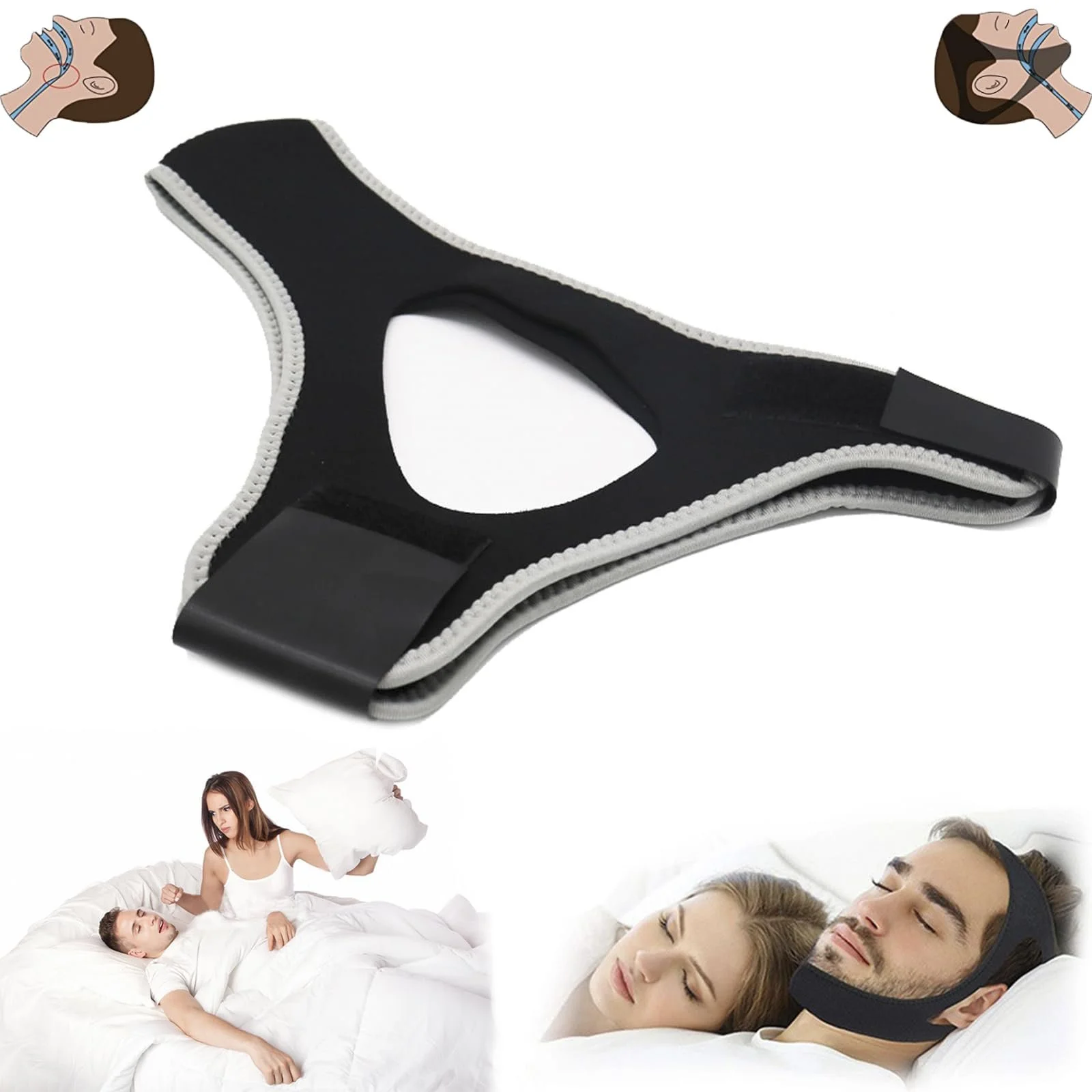 Пов'язка на щелепу Veralabs Airflow, регульована дихаюча пов'язка на підборіддя, фото №1