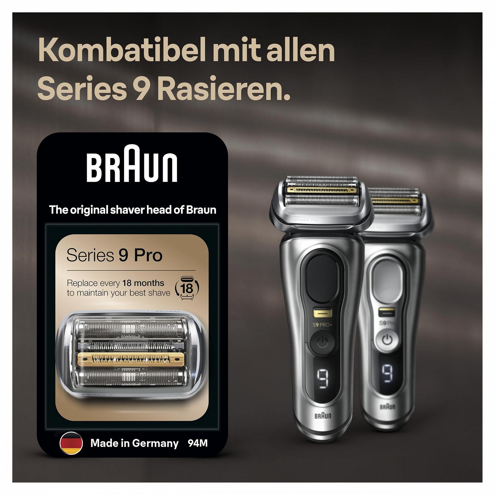 Набор Бритвенная головка Braun Series 9 Pro 94M и Чистящие картриджи 8 шт. Хром, фото №1 Набор Бритвенная головка Braun Series 9 Pro 94M и Чистящие картриджи 8 шт. Хром, фото №1