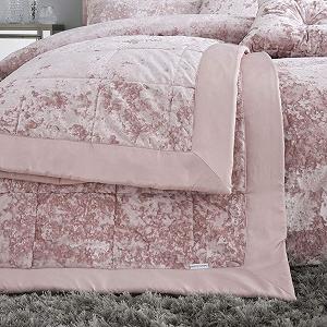 Покрывало стеганое Catherine Lansfield Crushed Velvet 220 x 220 см Розовый румянец - Фото 1