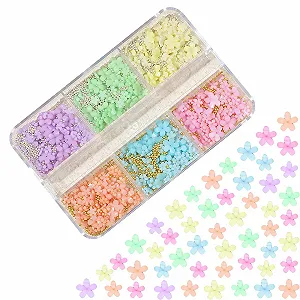 3D Квітка для нігтів, 6 відділень, зміна кольору під впливом УФ-світла, акрилові - Фото 1