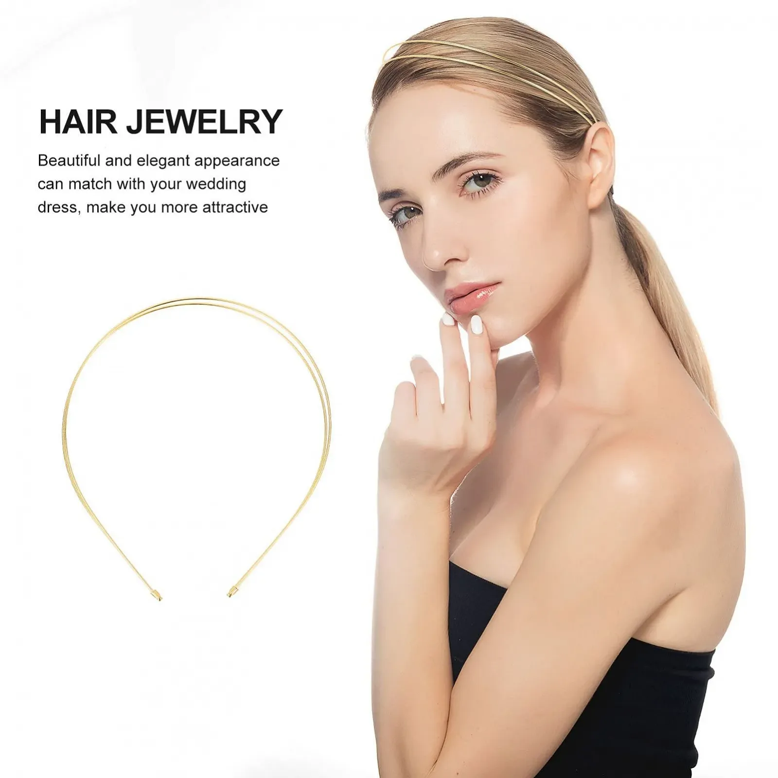 Обруч Золотистий Металевий FRCOLOR Подвійний, фото №4