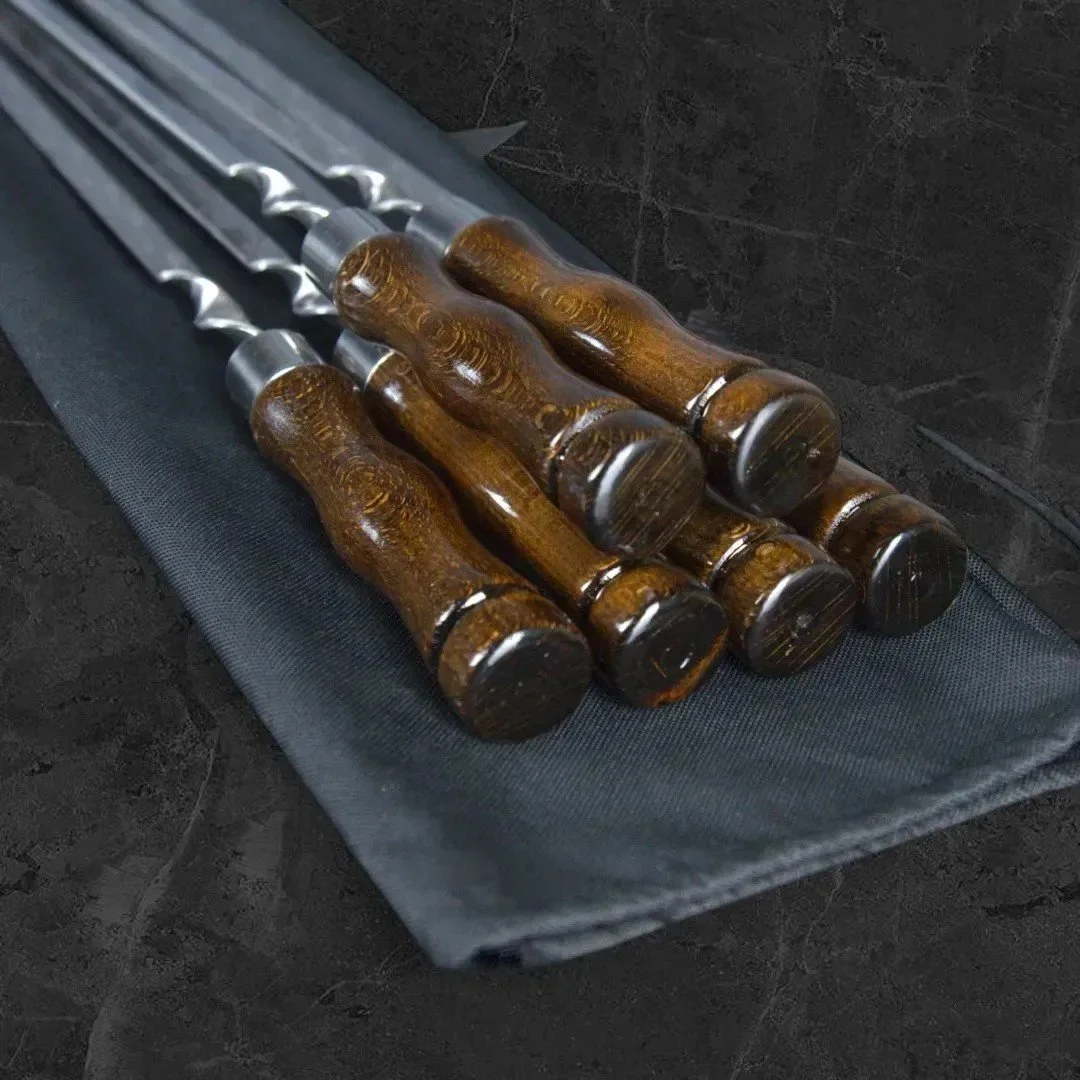 Набор шампуров "Компакт" в тканевом кейсе 7в1 (черный), фото №2