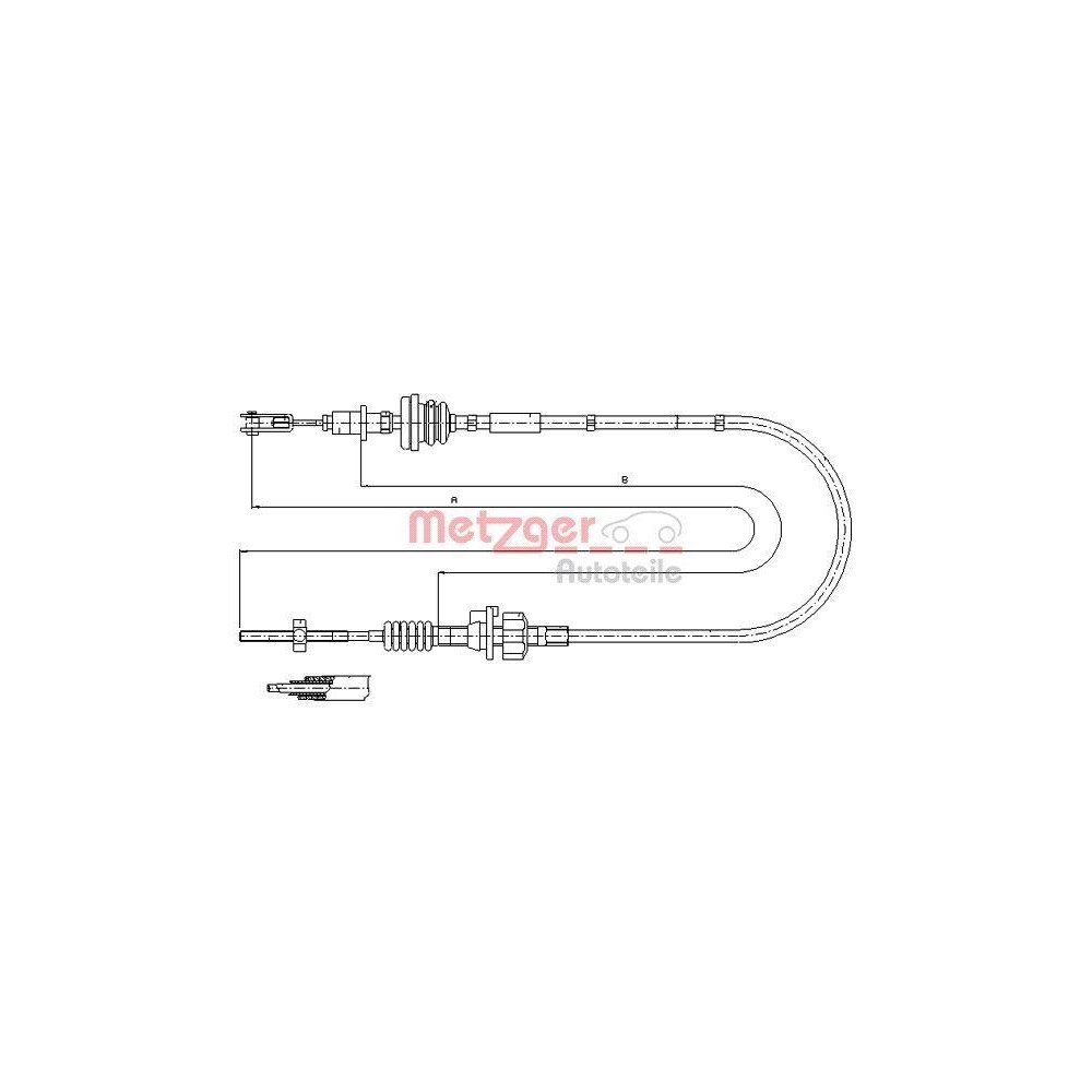 Трос зчеплення METZGER 11.2255 для CITROËN TOYOTA, фото №1