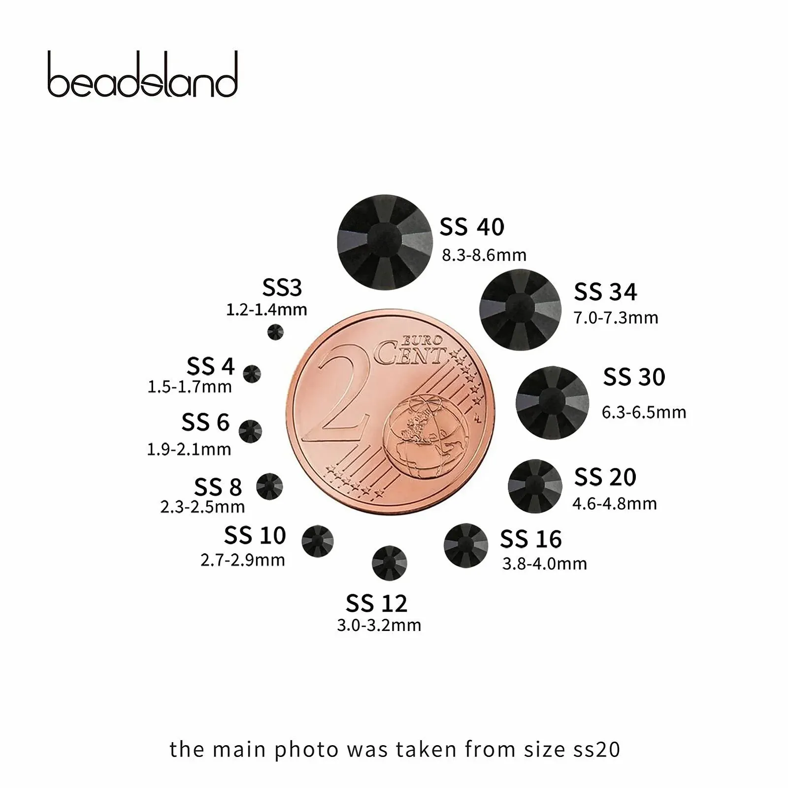 Стрази Круглі Kristall-Strasssteine SS30 (6,4–6,6 мм) Чорний, SS6/1440 штук, 288 штук, фото №3 Стрази Круглі Kristall-Strasssteine SS30 (6,4–6,6 мм) Чорний, SS6/1440 штук, 288 штук, фото №3