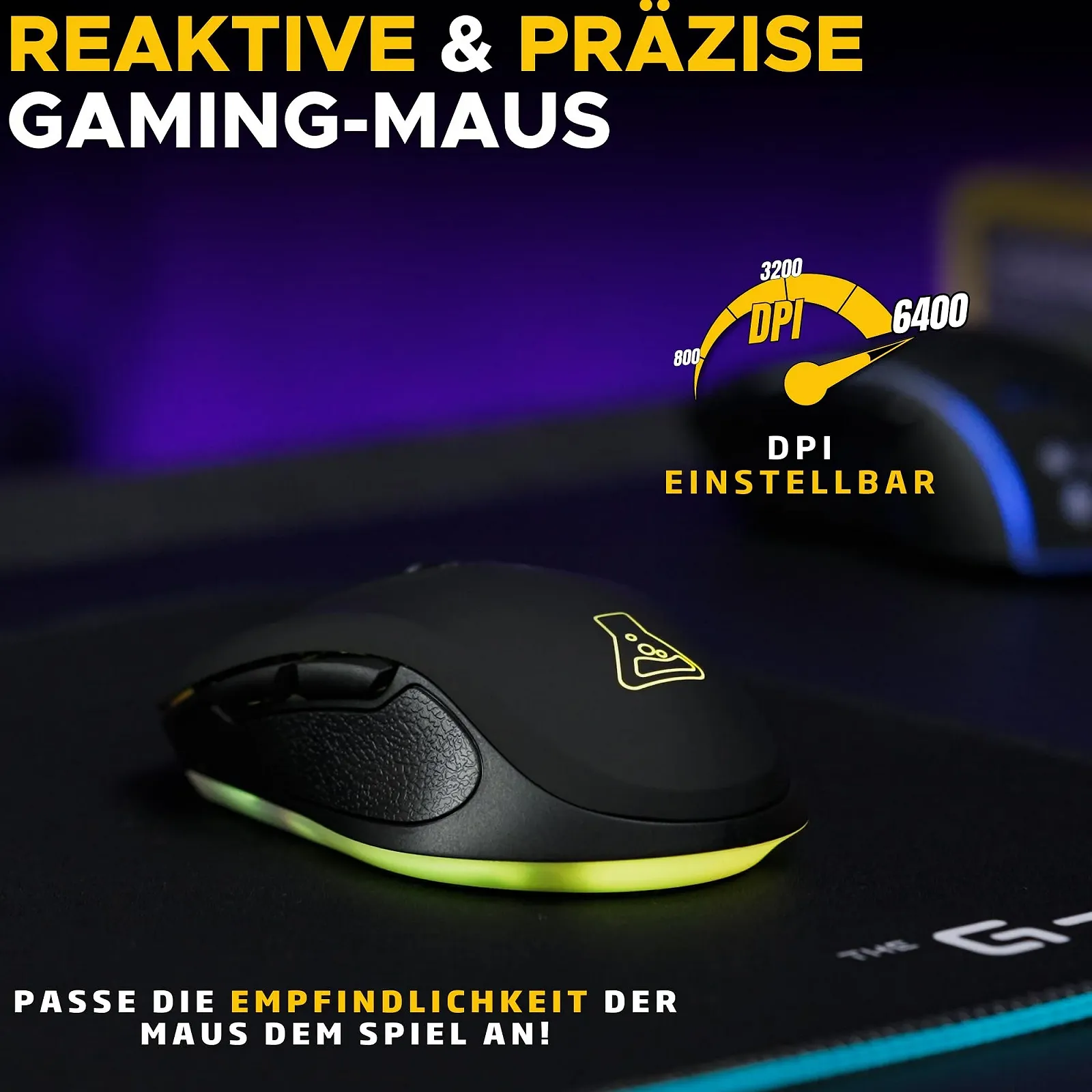 Мышь THE G-LAB Kult Krypton Беспроводная Игровая 6400 DPI Bluetooth & 2.4 GHz RGB Аккумулятор 7 Кнопок Легкая Двусторонняя Черный, фото №4