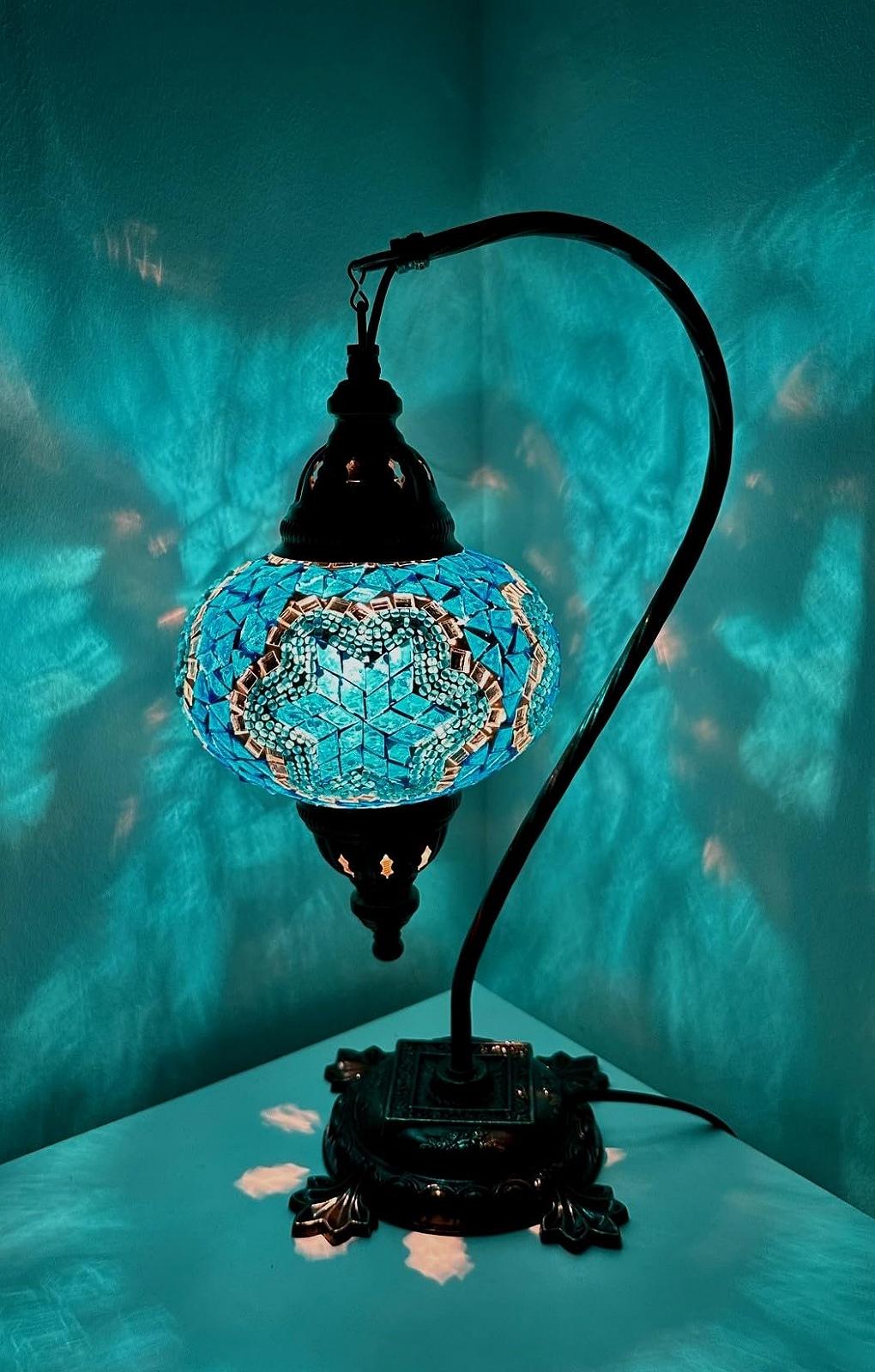 Настільна лампа Samarkand Lights Mosaic Oriental Moroccan Turkish Turquoise Star E14 Turquoise, фото №1