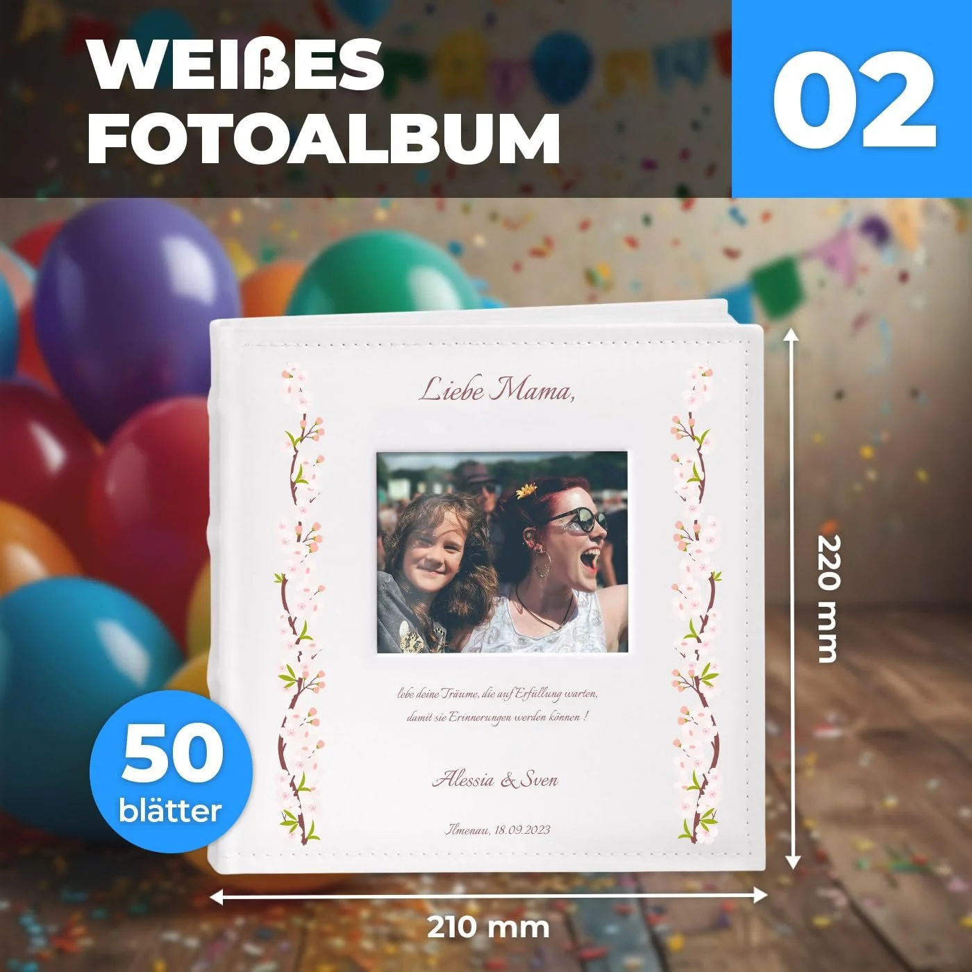 Альбом для вклеивания Maverton Dreams 21 x 22 см Белый для 200 Фотографий 10 x 15 с печатью, фото №3