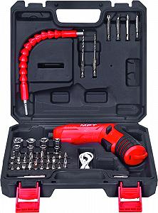 Викрутка акумуляторна поворотна MPT 4 В Li-ion 1.5 Аг 250 об/хв 3.5 Нм реверс USB кейс аксесуари 47 шт MCSD4006.3 - Фото 1