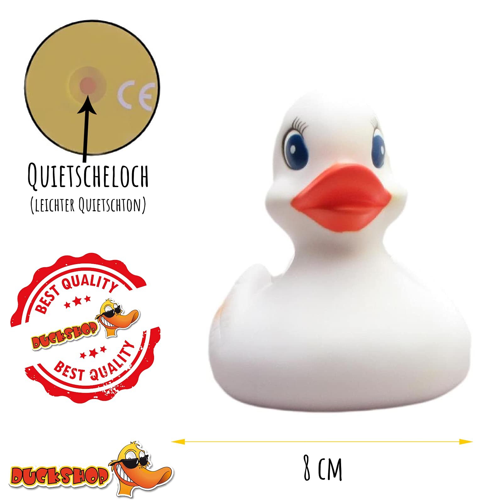 Качка для ванни Duckshop L 10 см, біла, фото №3