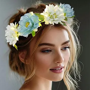 Вінок для волосся Zoestar зі світними квітами synthetic.ua - Фото 1