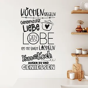 Наклейка на стіну GRAZDesign 031 Кухонні правила самоклеюча 53 x 30 см червона - Фото 1