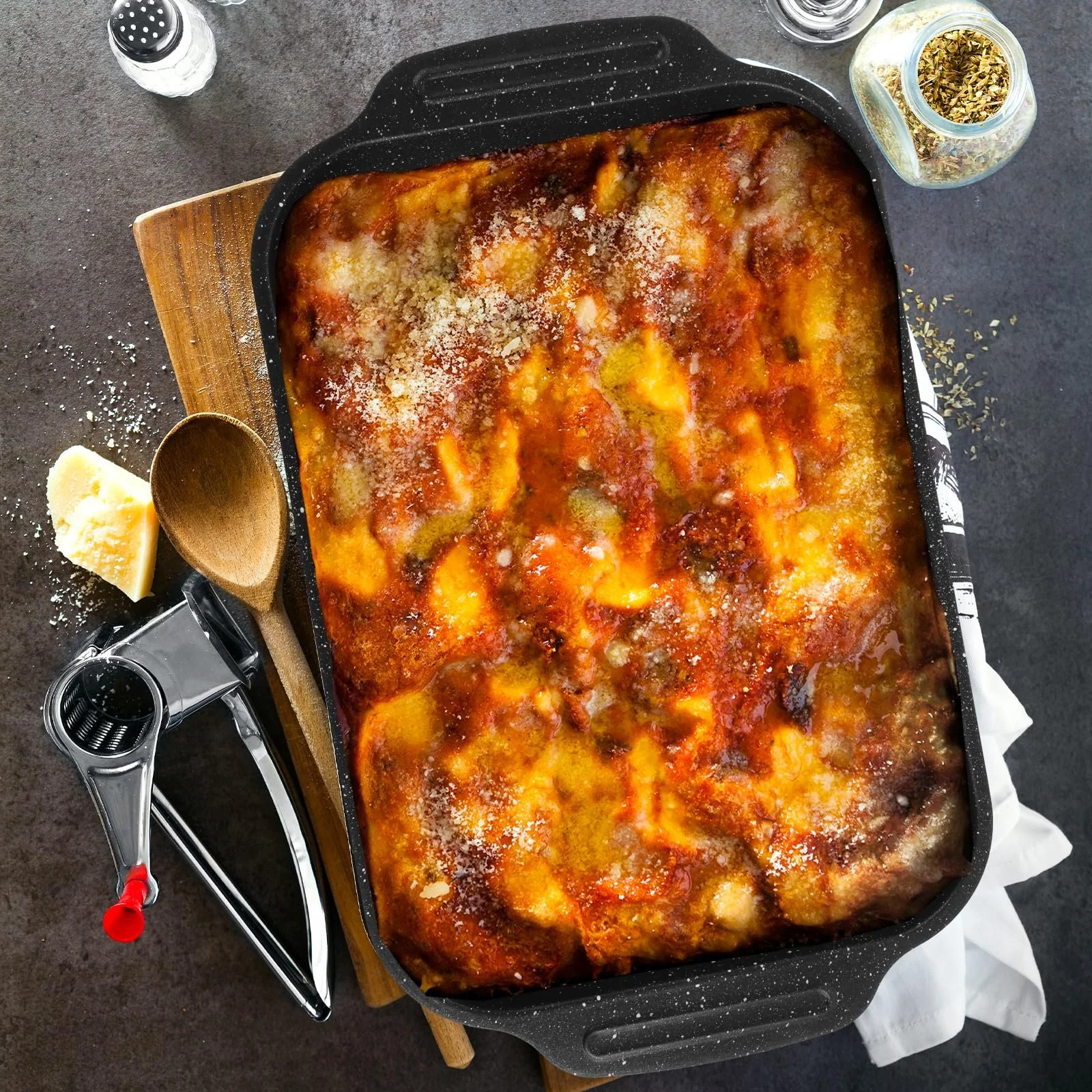 Форма для запекания ASelected прямоугольная с ручками из углеродистой стали 40 x 24 x 5,6 сантиметра, фото №3