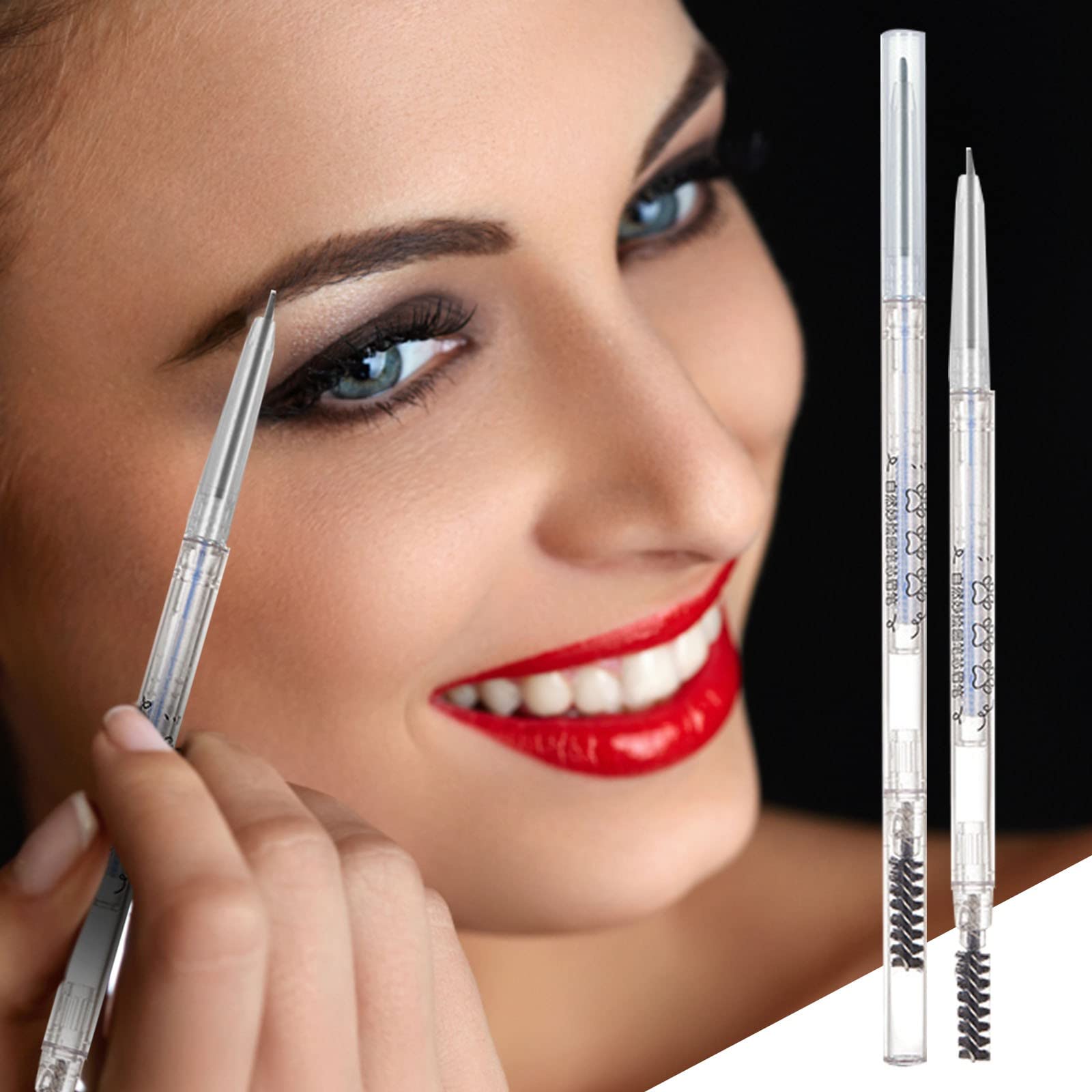 Олівець для брів Black Водостійкий Жиротривкий Двосторонній Автоматичний Щіточка Кришка (A, Один розмір), фото №7