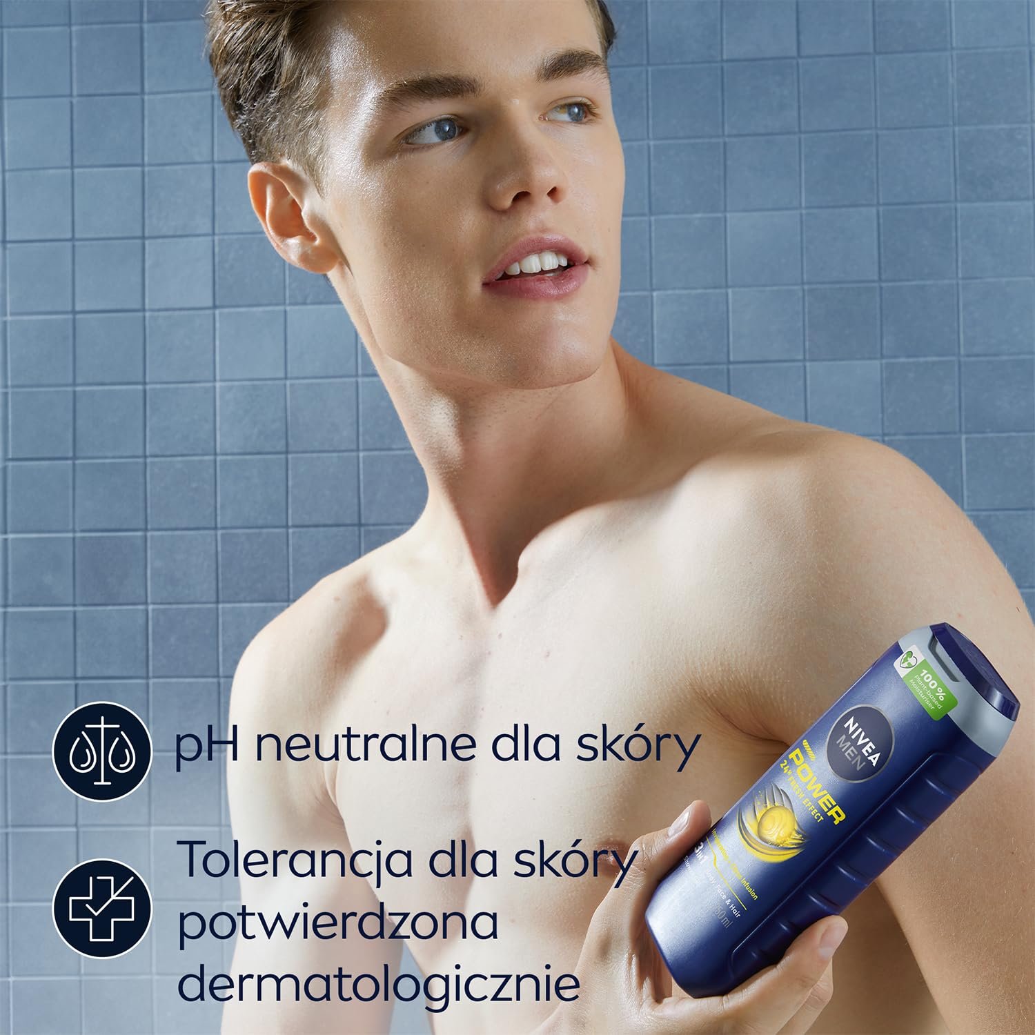 Стимулирующий гель для душа NIVEA MEN Power 24 H Fresh Effect 3-in-1 500 мл, фото №6
